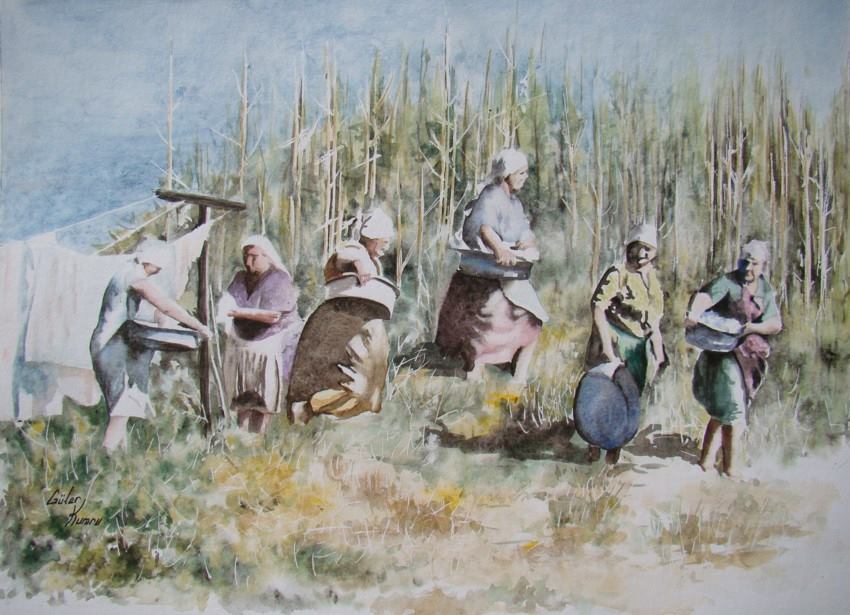 Tableau aquarelle par dessinatrice de portraits