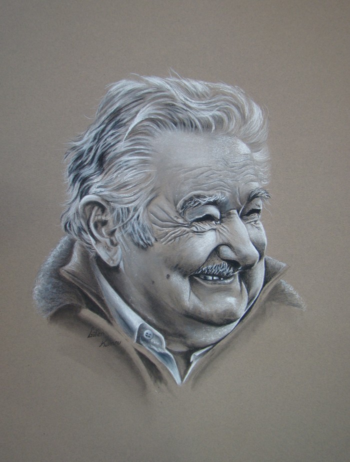 portrait au crayon de Jose Mujica