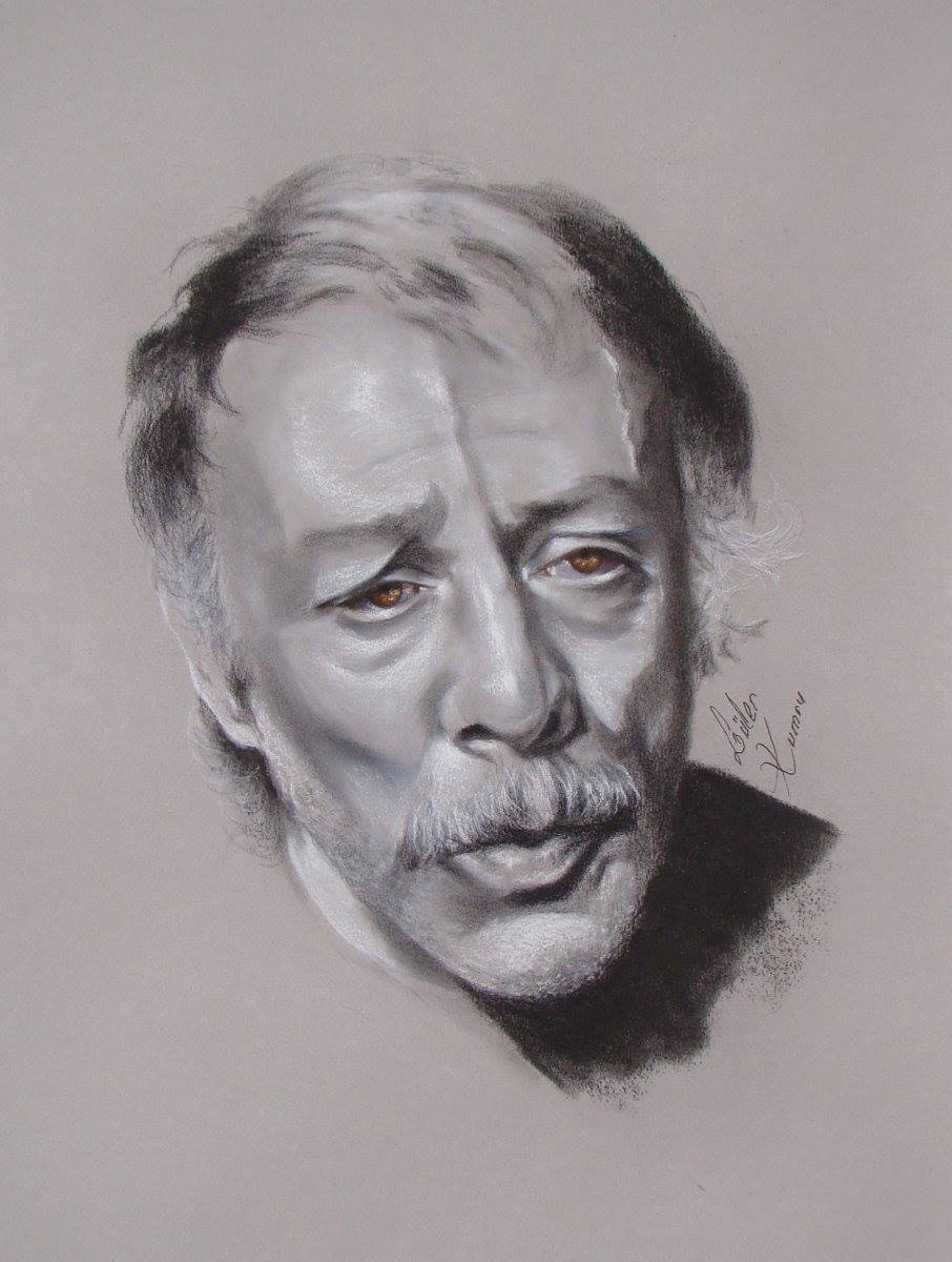portrait au crayon graphite de Munir Ozkul